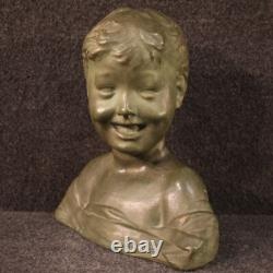 Sculpture terre cuite buste d'enfant art style ancien statue objet 20ème siècle