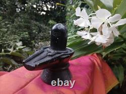 Shiva Statue Ancienne Marbre Noir Sculpture Shivalingam Inde Dieu Hindou Asie