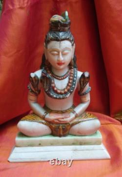 Shiva Statue ancien Serpent Dieu Hindou Temple Sculpture Fait main Inde Asie V