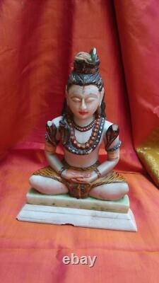 Shiva Statue ancien Serpent Dieu Hindou Temple Sculpture Fait main Inde Asie V
