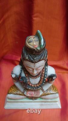 Shiva Statue ancien Serpent Dieu Hindou Temple Sculpture Fait main Inde Asie V