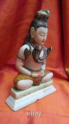 Shiva Statue ancien Serpent Dieu Hindou Temple Sculpture Fait main Inde Asie V