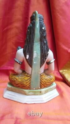 Shiva Statue ancien Serpent Dieu Hindou Temple Sculpture Fait main Inde Asie V