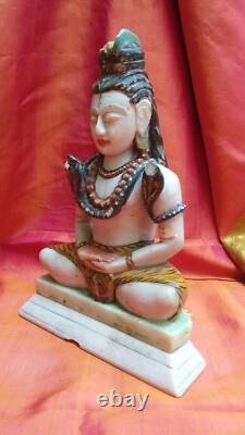 Shiva Statue ancien Serpent Dieu Hindou Temple Sculpture Fait main Inde Asie V