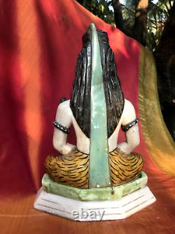 Shiva Statue ancienne indienne Serpent Marbre Figurine Sculpture Temple Inde G