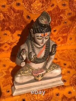 Shiva Statue ancienne indienne Serpent Marbre Figurine Sculpture Temple Inde H