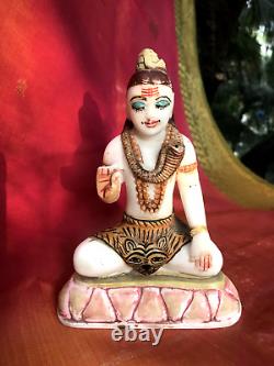 Shiva Statue ancienne indienne Serpent Marbre Figurine Sculpture Temple Inde V