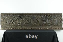 Spectaculaire parement ancien bois sculpté fleur Rose Baroque godrons frise 2M