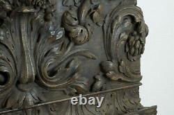 Spectaculaire parement ancien bois sculpté fleur Rose Baroque godrons frise 2M