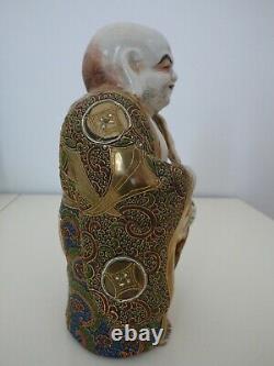 Statue Ancienne Boudha Satsuma Signee Ancient Religious Statue Signed