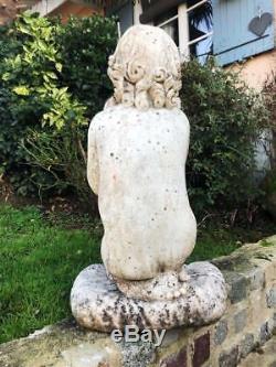 Statue Ancienne En Marbre Representant Un Cherubin Putti De 70 CM De Haut