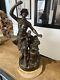 Statue Ancienne En Régule Sur Socle Marbre Le Forgeron Figure 40cm Ornement