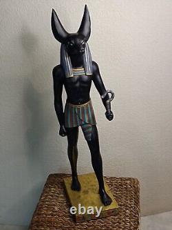 Statue Anubis chacal Dieu Égyptien Antique 61 Cm Rare Ancien