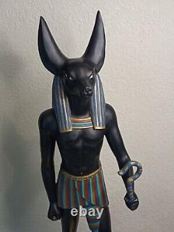 Statue Anubis chacal Dieu Égyptien Antique 61 Cm Rare Ancien
