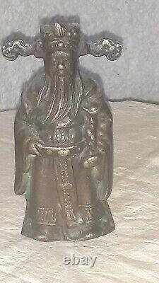 Statue Bronze Ancien Dignitaire Chinois 15 Cm