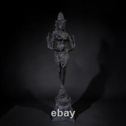 Statue Bronze Devi Shakti Ancienne Inde Sculpture Style Chola 106cm 16kg