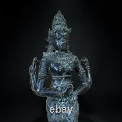 Statue Bronze Devi Shakti Ancienne Inde Sculpture Style Chola 106cm 16kg