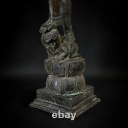 Statue Bronze Devi Shakti Ancienne Inde Sculpture Style Chola 106cm 16kg