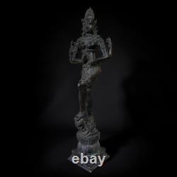 Statue Bronze Devi Shakti Ancienne Inde Sculpture Style Chola 106cm 16kg