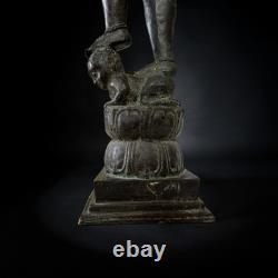 Statue Bronze Devi Shakti Ancienne Inde Sculpture Style Chola 106cm 16kg