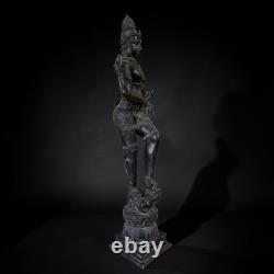 Statue Bronze Devi Shakti Ancienne Inde Sculpture Style Chola 106cm 16kg