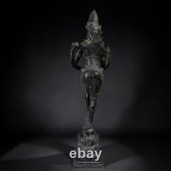 Statue Bronze Devi Shakti Ancienne Inde Sculpture Style Chola 106cm 16kg