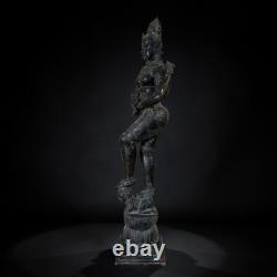 Statue Bronze Devi Shakti Ancienne Inde Sculpture Style Chola 106cm 16kg