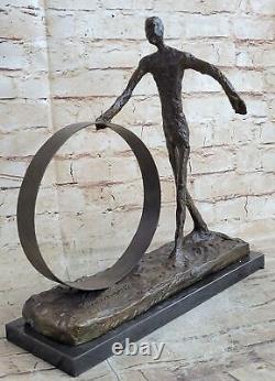 Statue Bronze Homme Qui Chavire Style Ancien 45cm! Bronze Garanti Artwork