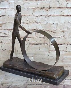 Statue Bronze Homme Qui Chavire Style Ancien 45cm! Bronze Garanti Artwork