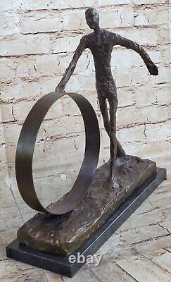 Statue Bronze Homme Qui Chavire Style Ancien 45cm! Bronze Garanti Artwork