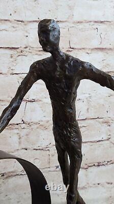 Statue Bronze Homme Qui Chavire Style Ancien 45cm! Bronze Garanti Artwork