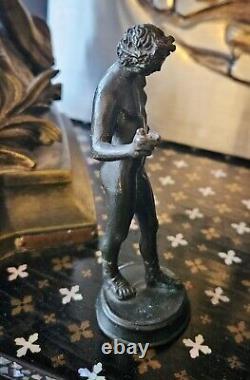 Statue / Bronze ancien / Homme à l'antique / Pompei / Souvenir du Grand Tour
