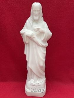 Statue Christ en Biscuit Ancienne 33cm Sculpture Religieuse Super État