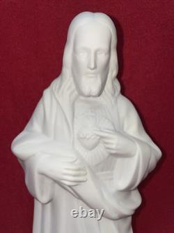 Statue Christ en Biscuit Ancienne 33cm Sculpture Religieuse Super État