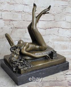 Statue En Bronze Vintage De Style PREISS Femme NUDE Érotique ART DÉCO Ancienne