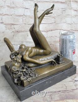 Statue En Bronze Vintage De Style PREISS Femme NUDE Érotique ART DÉCO Ancienne