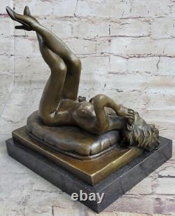 Statue En Bronze Vintage De Style PREISS Femme NUDE Érotique ART DÉCO Ancienne