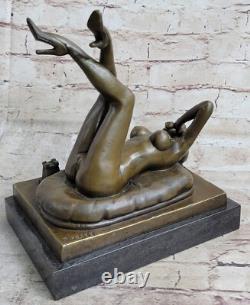 Statue En Bronze Vintage De Style PREISS Femme NUDE Érotique ART DÉCO Ancienne