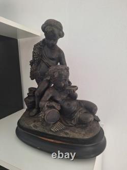 Statue Sculpture Ancienne Isidore Boitel 1812-1861. Personnage Enfants Anges