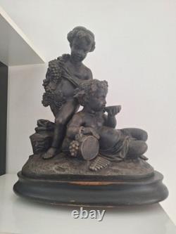 Statue Sculpture Ancienne Isidore Boitel 1812-1861. Personnage Enfants Anges