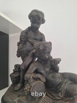 Statue Sculpture Ancienne Isidore Boitel 1812-1861. Personnage Enfants Anges