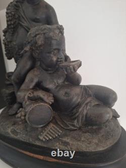 Statue Sculpture Ancienne Isidore Boitel 1812-1861. Personnage Enfants Anges