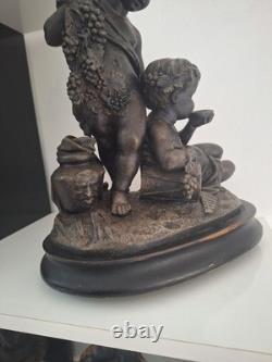 Statue Sculpture Ancienne Isidore Boitel 1812-1861. Personnage Enfants Anges