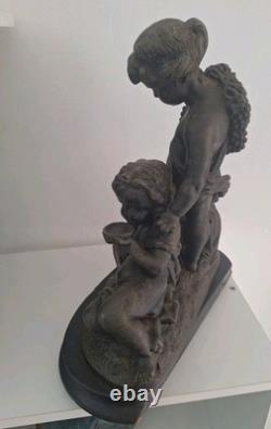 Statue Sculpture Ancienne Isidore Boitel 1812-1861. Personnage Enfants Anges