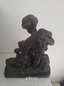 Statue Sculpture Ancienne Isidore Boitel 1812-1861. Personnage Enfants Anges