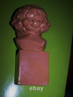 Statue Sculpture Buste Enfant Jeune fille Tête Plâtre Patine Ancien