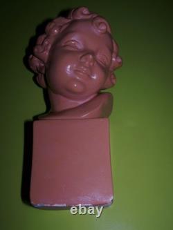 Statue Sculpture Buste Enfant Jeune fille Tête Plâtre Patine Ancien