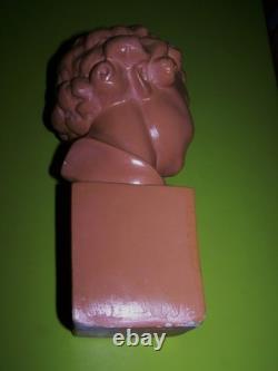 Statue Sculpture Buste Enfant Jeune fille Tête Plâtre Patine Ancien