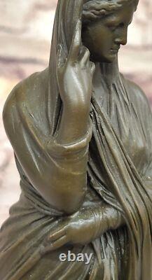 Statue Sculpture De Femme En Bronze Ancienne Classique Signée J. Patoue Fait Main