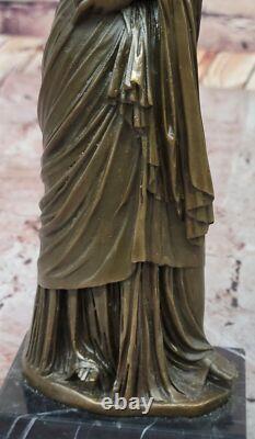 Statue Sculpture De Femme En Bronze Ancienne Classique Signée J. Patoue Fait Main